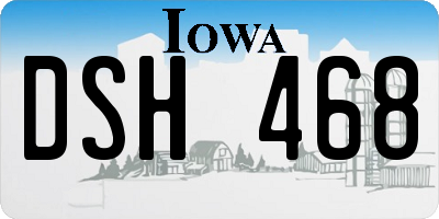 IA license plate DSH468