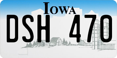 IA license plate DSH470