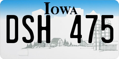 IA license plate DSH475
