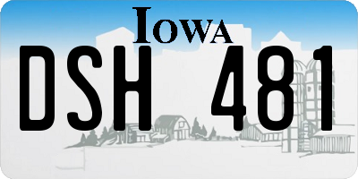 IA license plate DSH481