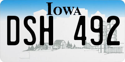 IA license plate DSH492
