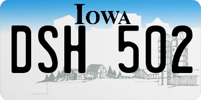 IA license plate DSH502