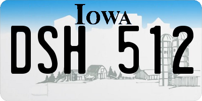 IA license plate DSH512