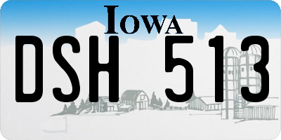 IA license plate DSH513