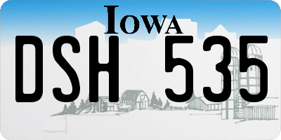 IA license plate DSH535