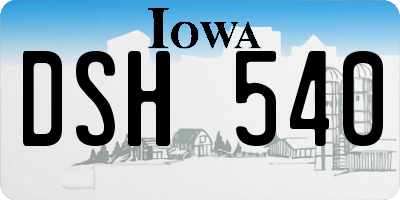 IA license plate DSH540