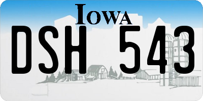 IA license plate DSH543