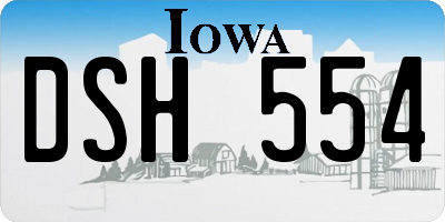 IA license plate DSH554
