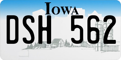 IA license plate DSH562