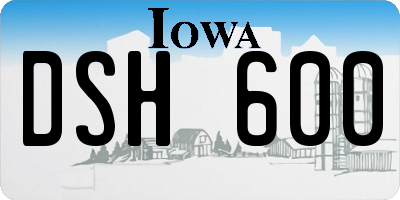 IA license plate DSH600