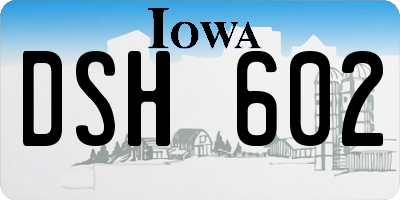 IA license plate DSH602