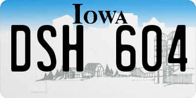 IA license plate DSH604