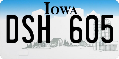 IA license plate DSH605