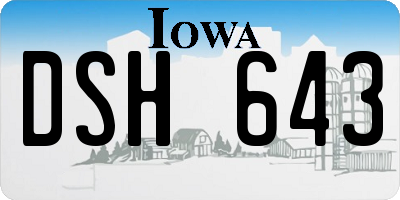 IA license plate DSH643