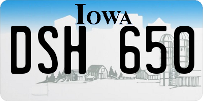 IA license plate DSH650