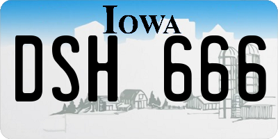 IA license plate DSH666