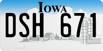 IA license plate DSH671
