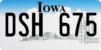 IA license plate DSH675