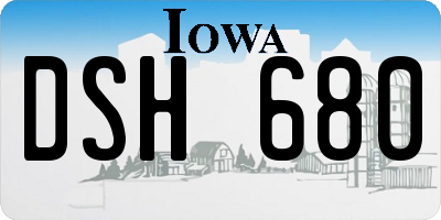IA license plate DSH680