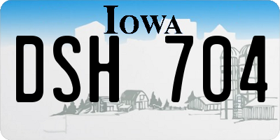 IA license plate DSH704