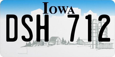 IA license plate DSH712
