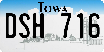 IA license plate DSH716
