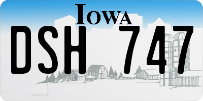 IA license plate DSH747