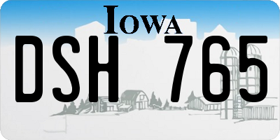 IA license plate DSH765