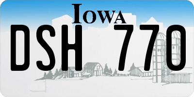 IA license plate DSH770