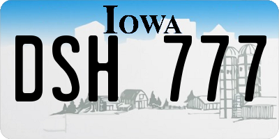 IA license plate DSH777