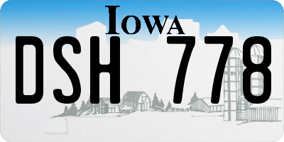 IA license plate DSH778