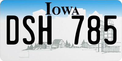 IA license plate DSH785