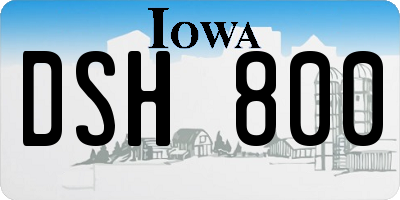 IA license plate DSH800