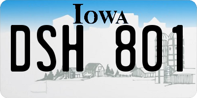 IA license plate DSH801