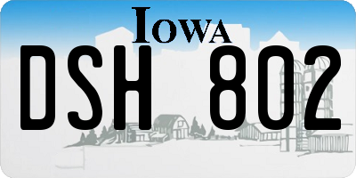 IA license plate DSH802