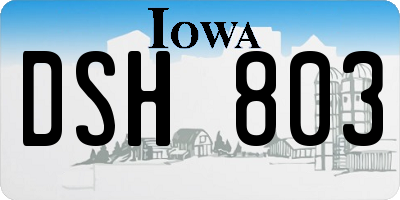 IA license plate DSH803