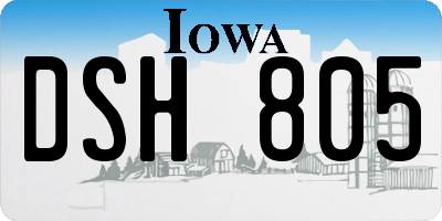 IA license plate DSH805