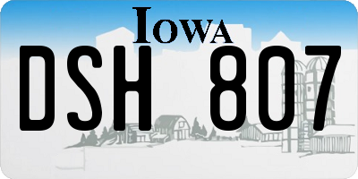 IA license plate DSH807