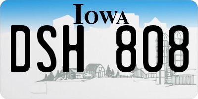 IA license plate DSH808