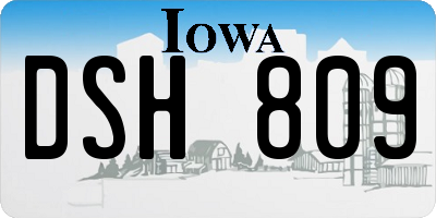 IA license plate DSH809