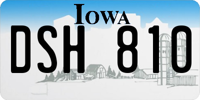 IA license plate DSH810