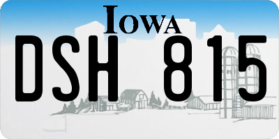 IA license plate DSH815