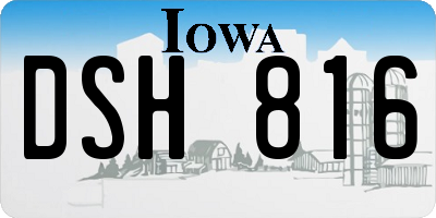 IA license plate DSH816