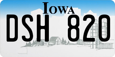 IA license plate DSH820