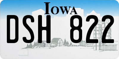 IA license plate DSH822