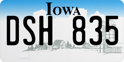 IA license plate DSH835