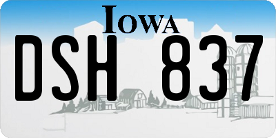 IA license plate DSH837