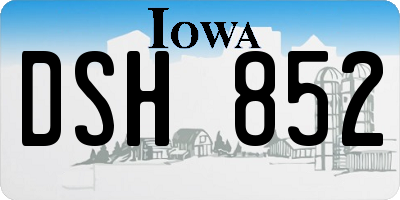 IA license plate DSH852