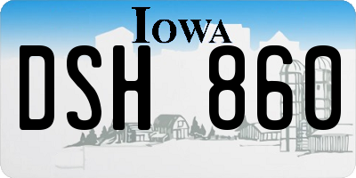 IA license plate DSH860