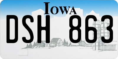 IA license plate DSH863